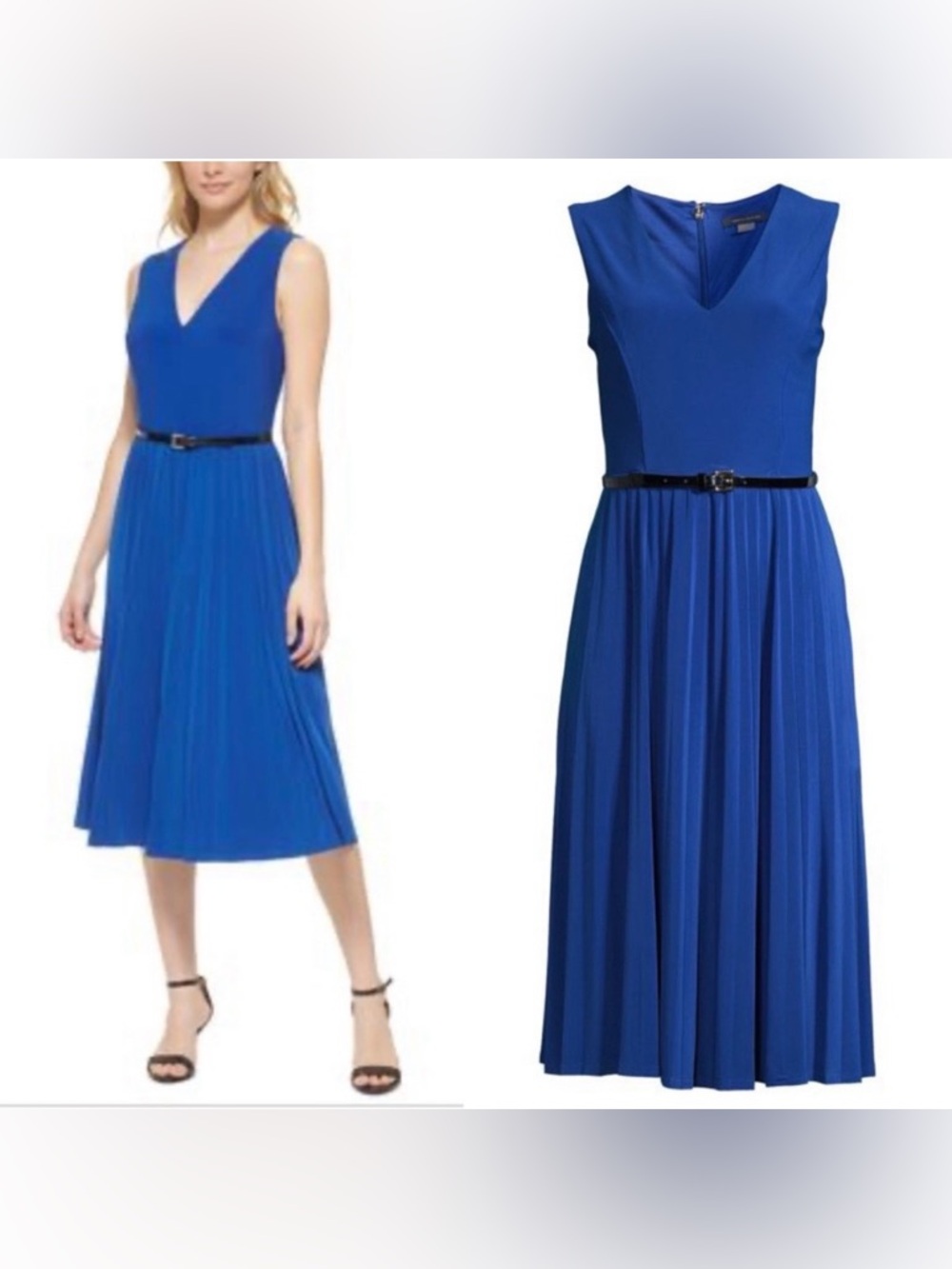 Tommy Hilfiger Womens V-Neck Calf
MIDI Dress size 2 Royal Blue